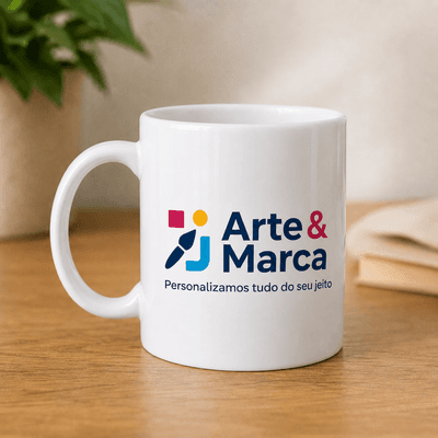 Caneca porcelana branco personalizada