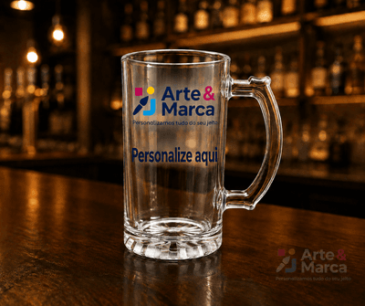 Caneca de Chopp em Vidro Transparente Importada Sublimável 475ml